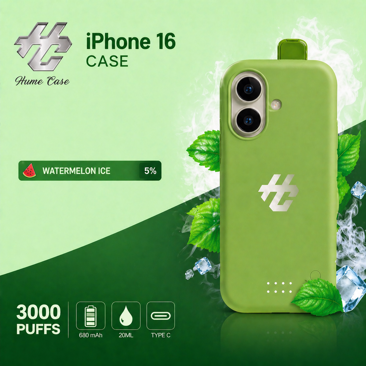 iphone 16 🎁 Humo iPhone 16 Case 30000 Puffs (Free Gift) - Image 1